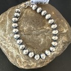 Native American Navajo 7mm Beads 8    Sterling Silver Bracelet 99978