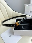 Celine Triomphe Medium Leather Black Gold Belt 85cm  With Box