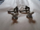 Vintage Pair Hot   Cold Faucets With Porcelain X Handles  Pedestal Sink