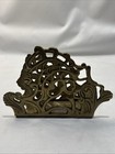 Vintage Brass Letter Or Napkin Holder  Hollywood Regency  Ornate