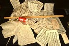 Antique Handwritten Printed Japanese Washi Calligraphy Decoupage Craft Art Paper