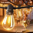 Addlon 50ft Led Outdoor String Lights  Waterproof Dimmable Bulbs For Patio