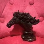 Black Resin Horse Head Bust Figurine Sculpture Decorative Statue