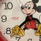 Disney Mickey Mouse Wall Clock Quartz Red Frame By Lorus Quartz Japan Vintage