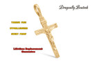 Gold Crucifix Necklace For Men  14k Heavy Plated Gold  3mm Rope Chain