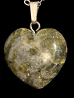 Connemara Green Irish Marble Sterling Silver 925 Heart Pendant   Accent Necklace