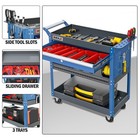 Heavy Duty 3 Tier Rolling Tool Cart 440lbs Mechanic Tool Cart With Drawers