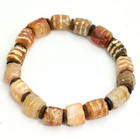 Authentic Ancient Millennium Etched Agate Bead Bracelet Traded Nepal Himalayan