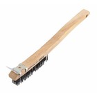 Forney 70511 Steel Wood Shoe Handle Scratch Brush 0 014 Wire X 10-1 4 L In 