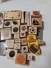 Lot Of Vintage 30  Wooden Rubber Stamps Craft Scrapbooking Card Sports Teacher