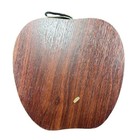 Apple Shaped Trivet Rooster Floral Design Cork Wood Kitchen Decor