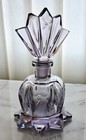 Vintage Irice Art Deco Bohemia Purple Amethyst Glass Perfume Bottle