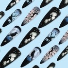 24pcs Gothic Press-on Nails - Crow   Moon Stiletto For Halloween