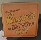 Vtg Reese s Peanut Butter Cup Metal Tin Container Reese   s Hershey 1992 Read 