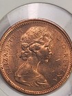 1965 Canada 1 Cent Coin Brilliant Uncirculated Large Beads Blunt 5