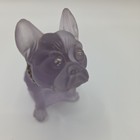 Vintage Rare Purple Frosted Glass French Bulldog