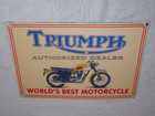 Vintage Triumph Motorcycles Dealer 14  X 10  Porcelain Metal Gasoline   Oil Sign