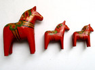 Vintage Dala Horses Sweden Lot Of 3 Miniatures