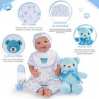 Reborn Baby Doll Clothes Set 9pcs 17-22  Accessories Bassinet Blue