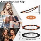 12pcs Oval Snap Hair Clip Classic Tortoise Metal Barrette Water Drop Shape No   