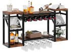 Wine Rack Wall Mounted  Wall Wine Rack With Glass Holder   Bottle Holders 