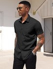 Coofandy Mens Short Sleeve Dress Shirts Business Casual Outings Wrinkle