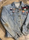 Vtg Levis Distressed Jean Jacket Custom 80 s Patches-metallica megadeth slayer