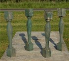 4 Rustic Green Wood Balusters Architectural Salvage Spindles Porch Trim A10