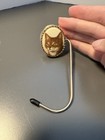 Rare Vintage Porcelain   Gold Gilding Cat Purse table Hook Hanger Green Eyed 4 5