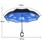 Windproof Upside Down Reverse Umbrella C-handle Double Layer Inside-out Inverted