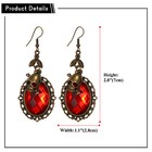 2pcs Retro Skull Teardrop Shape Dangle Drop Hook Earrings Goth Vampire Halloween