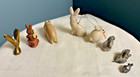 Lot Of 8 Miniature Mini Bunny Rabbits Figurines -stone Brass Pewter Porcelain