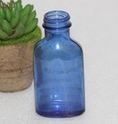 Vintage Milk Of Magnesia Blue Glass Bottle Hand Crafted Old Original  Usa