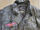 Vintage Retro Small Tibor Leather Biker Jacket Triumph Patch   Peace Symbol