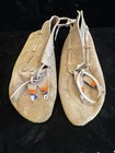 Vintage Native American Beaded Hide Moccasins Plains Tribes Child s Wearable 8 