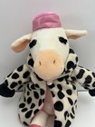 Retired Jellycat Girl Cow Plush Fur Coat Boots Moo 12  Spotted Stuffed Pink Hat