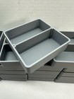 20 Tool Box Bins- 3  X 3  X 1  Deep W  Divider  actual Dimensions  - Grey