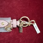Coach  Trigger Snap Bag Charm - Cau86 Powder Pink Signature Canvas Key Ring