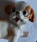 Puppy Dog Figurine Playful Pose Ceramic Porcelain Hand Painted Made In Japan Vtg
