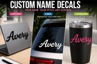 Custom Name Vinyl Decal Personalized Script Sticker Car Laptop