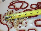 Antique Or Vintage  Glass Trade Beads Red   White In 2 Sizes     Other  Beads