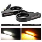 2x Led Motorcycle Turn Signal Blinkers Light 12v For 39-41mm Fork Mount Clamp