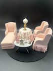 Lot  6  Vintage Dollhouse 1 12 Pink Bedroom Set Signed 85  Dotty Ooak Customized