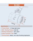 2-pack 1  Brass Ball Valve Full Port Npt Female Manual 300 Psi Water Air Gas