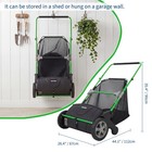 21  Push Lawn Sweeper Leaf Grass Debris Collector 3 5 Cu ft Bag