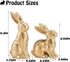 Gold Bunny Decor  Easter Bunny Figurines Set Of 2  Small Rabbit Decor With Metal
