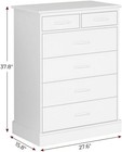 6 Drawers Dresser For Bedroom Chest Of Drawers Storage Cabinet Clothes Organizer