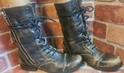 Aldo Brown Leather Combat Boots  Size 6 5 37 5 Eu Distressed Lace Up Military