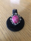 Antique Hand Made Sterling Silver  Ruby Ring  Size 8 1 2