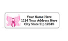 30 Pink Ribbon Butterfly Personalized Return Address Labels 1 In X 2 625 In